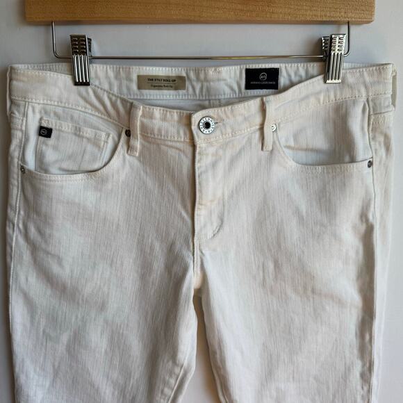AG The Stilt Roll Up Skinny Jeans White Denim Womens 30 Mid Rise Stretch Classic - Picture 3 of 14